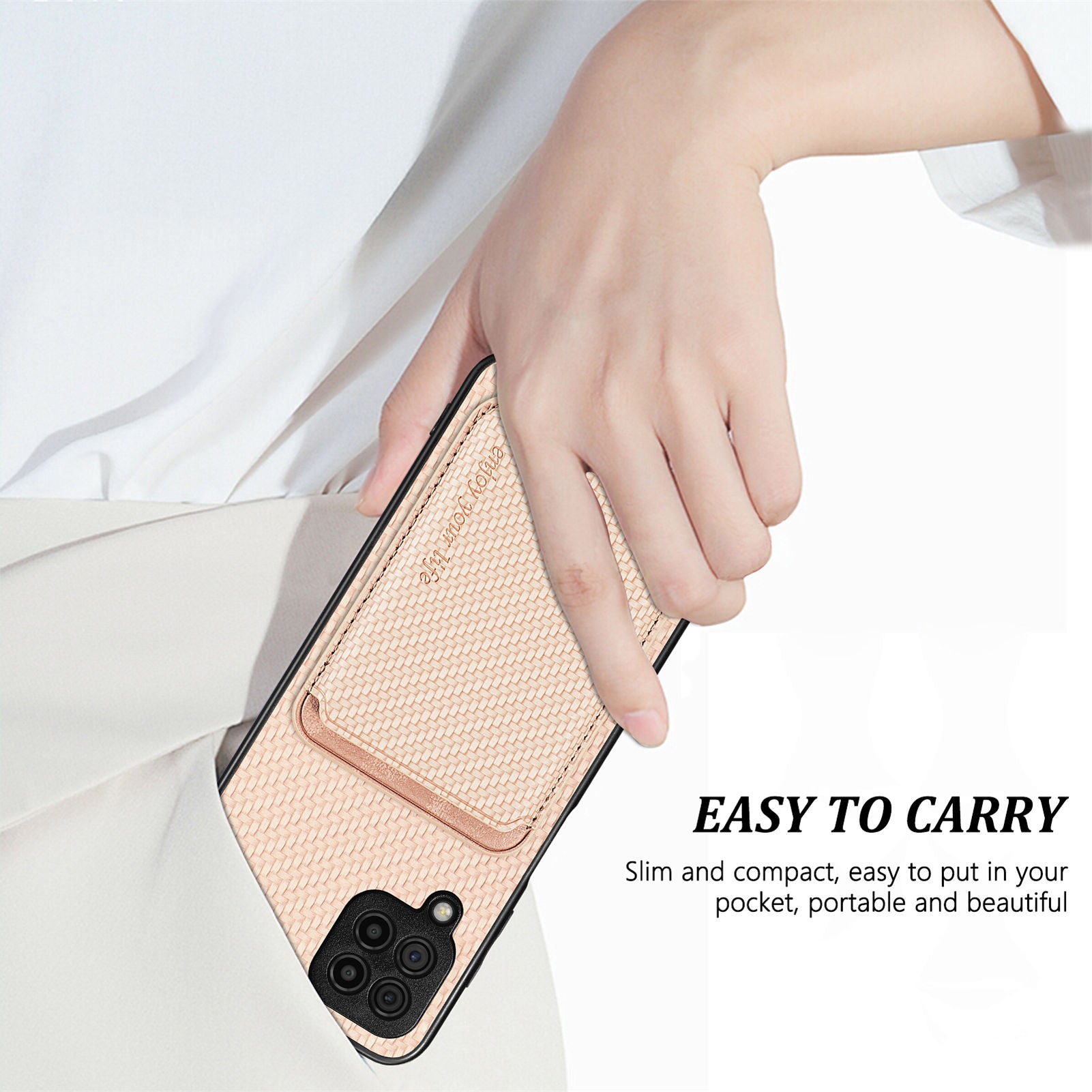 For Samsung Galaxy A22 4G (EU Version) / M32 (Global Version) 4G Anti-collision Detachable 2-in-1 Magnetic Card Holder Phone Case Carbon Fiber Texture PU Leather TPU PC Protective Cover For Samsung Galaxy A22 4G (EU Version) / M32 (Global Version) 4G Anti-collision Detachable 2-in-1 Magnetic Card Holder Phone Case Carbon Fiber Texture PU Leather TPU PC Protective Cover
